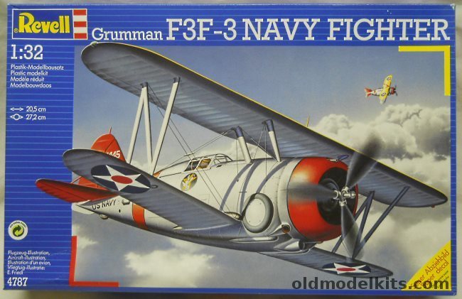Revell 1/32 Navy Grumman F3F-3 - (F3F3) VF-5 USS Yorktown 1938 / US Marines VMF-2 - (Ex-Monogram) - Germany Issue, 4787 plastic model kit
